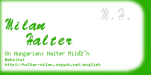 milan halter business card